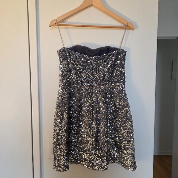Linda Sequin Strapless Minidress - Picture 2 of 3